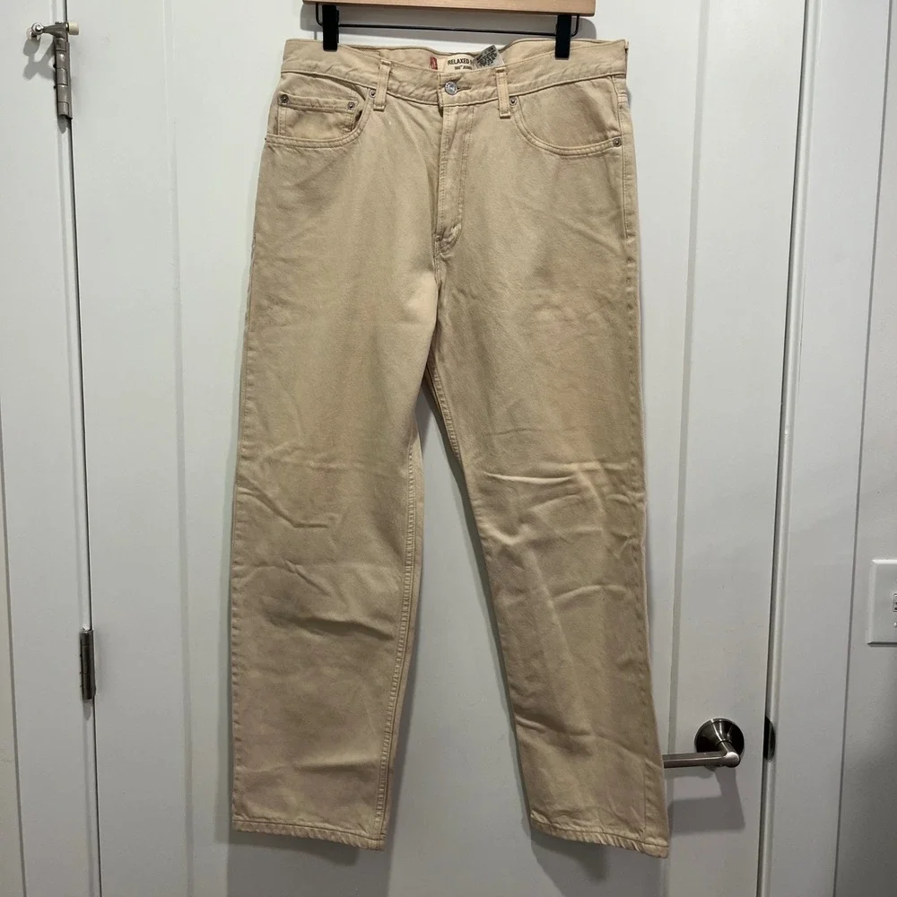 Levis 550 Relaxed Fit Jeans Mens 34x30 Tan Khaki Cotton Denim Tapered Leg 1518
